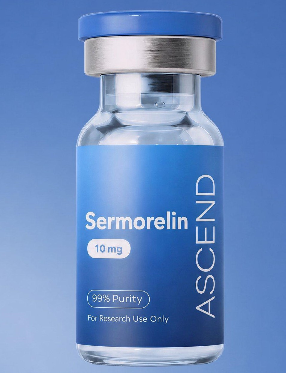 Sermorelin Research Peptide Sermorelin Research Peptide vial on laboratory background