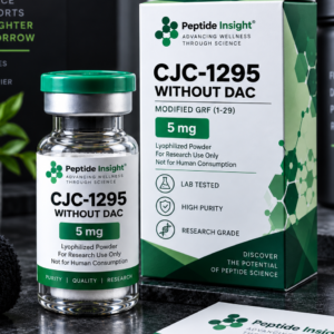 CJC-1295 Without DAC 2mg vial with green cap and matching product packaging