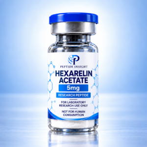 Hexarelin Acetate research peptide vial by Peptide Insight
