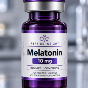 Melatonin 10mg research bottle by Peptide Insight